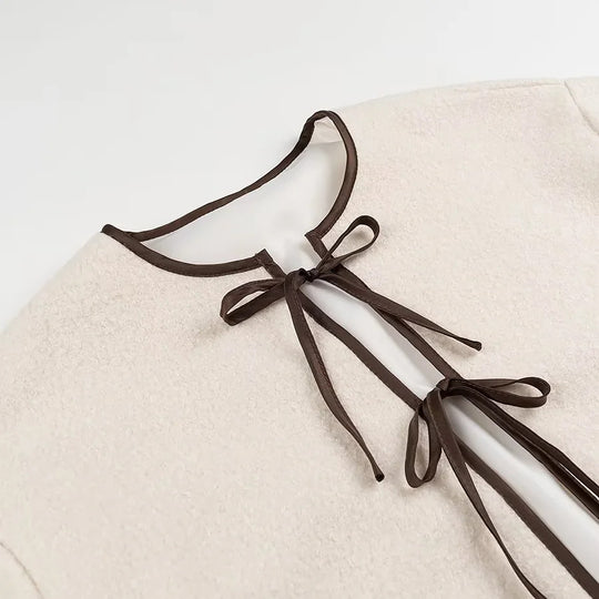 Damen Kuschelige Übergangsjacke mit eleganten Bindebändern und praktischen Taschen R&B