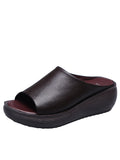 Damen Wedge-Pantoletten aus hochwertigem Leder R&B