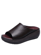 Damen Wedge-Pantoletten aus hochwertigem Leder R&B