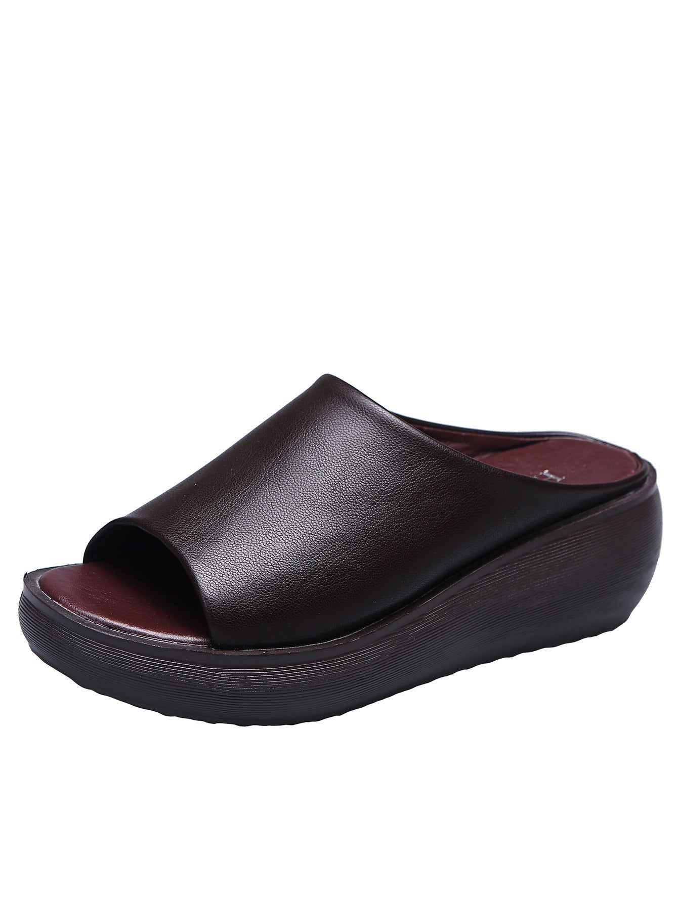 Damen Wedge-Pantoletten aus hochwertigem Leder R&B