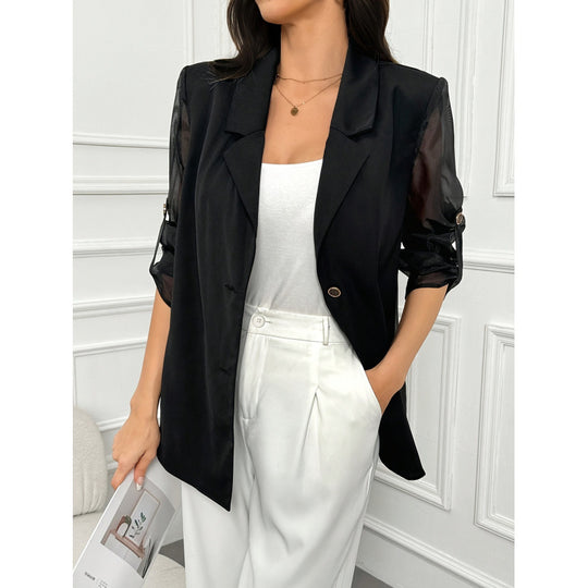 Damen Eleganter Blazer mit transparenten Ärmeln R&B