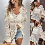Damen moderner Strickpullover mit transparentem Design R&B