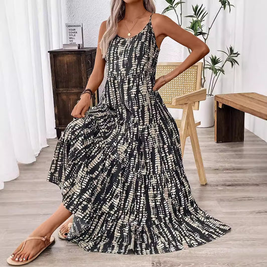 Damen Maxikleid mit elegantem Schnitt und fließendem Stoff R&B