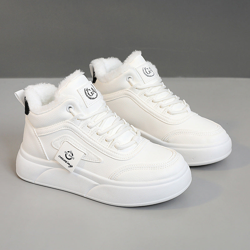 Damen modische Winter-Sneaker mit luxuriösem Kunstfell und rutschfester Sohle R&B
