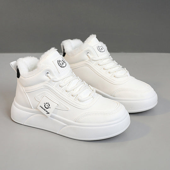 Damen modische Winter-Sneaker mit luxuriösem Kunstfell und rutschfester Sohle R&B