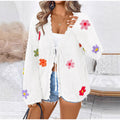 Damen Strickjacke mit floralem Design R&B