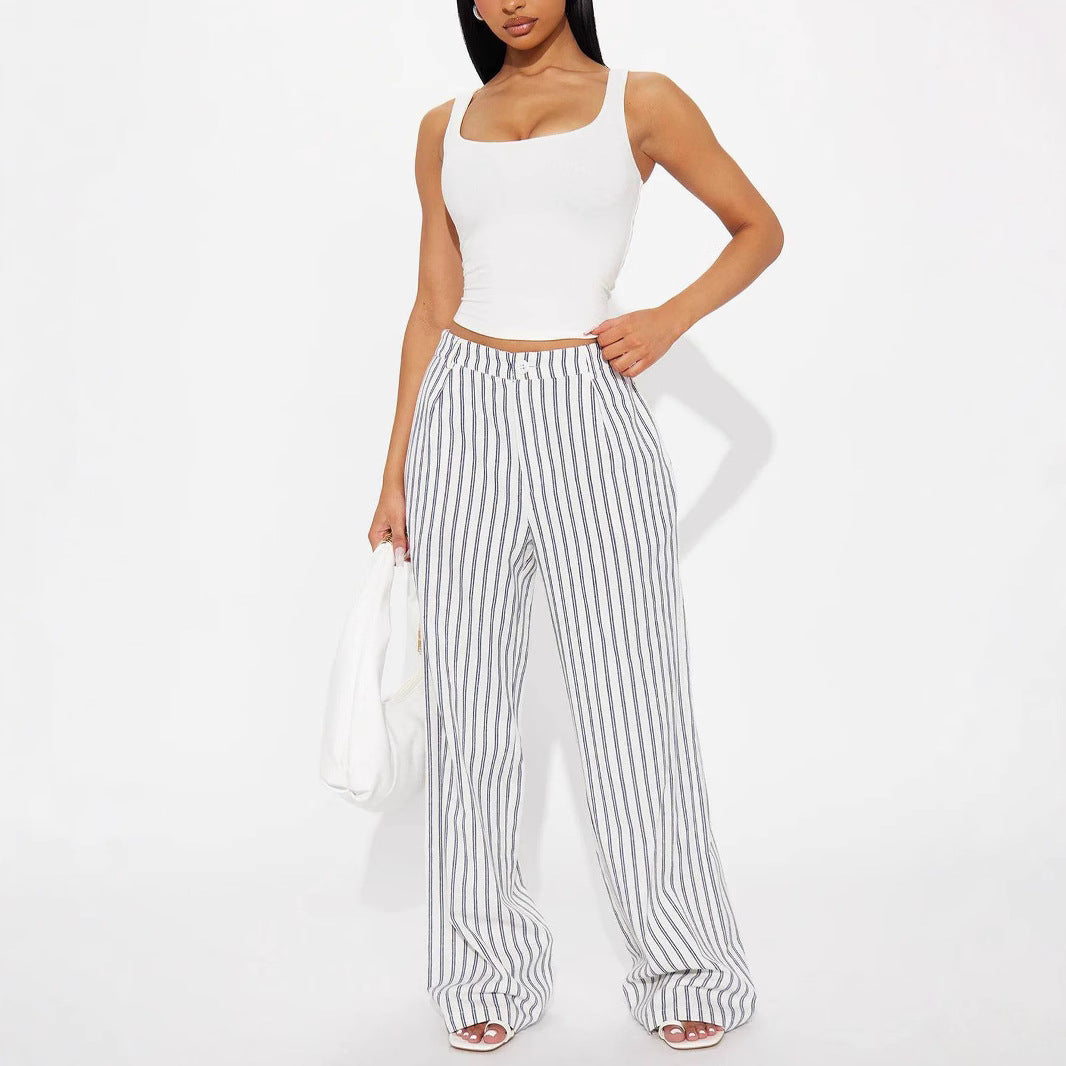 Damen Leichte und luftige Streifenhose R&B