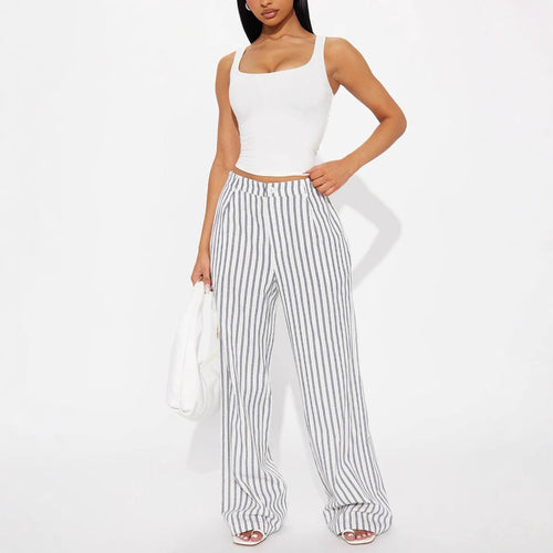 Damen Leichte und luftige Streifenhose R&B