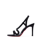Damen elegante High Heel Sandalen mit strassverziertem Riemendesign R&B