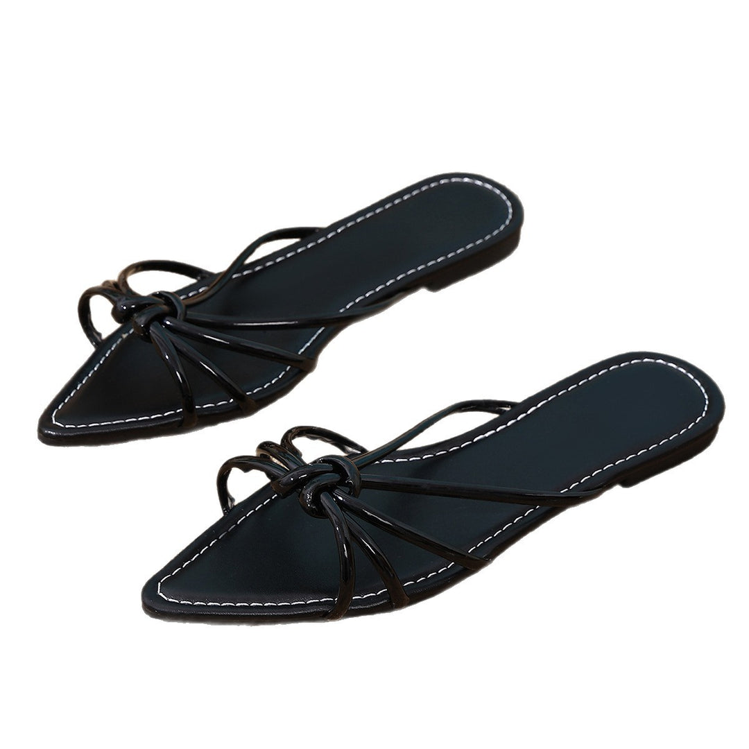Damen trendige Sling-Sandalen mit eleganten Knotendetails R&B