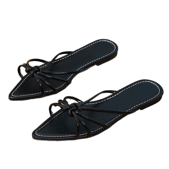 Damen trendige Sling-Sandalen mit eleganten Knotendetails R&B