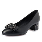Damen Elegante Pumps mit modischem Schnallendetail und komfortablem Blockabsatz