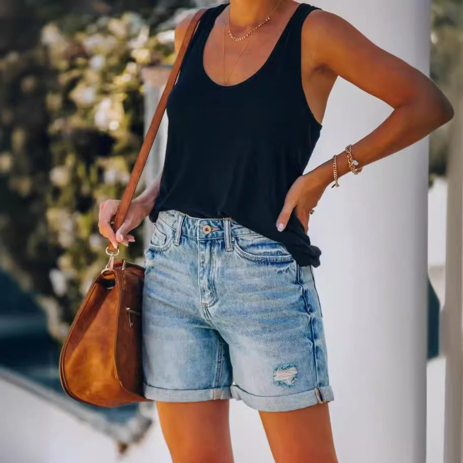 Damen Jeans-Shorts mit moderner und lässiger Passform R&B