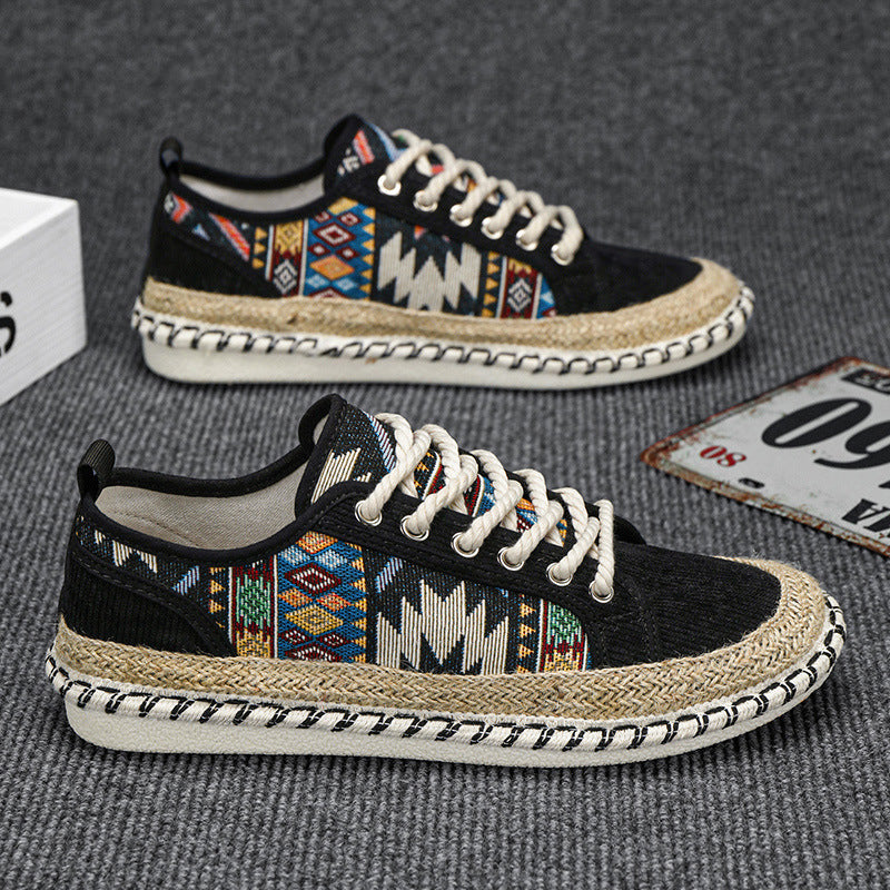 Damen Espadrilles-Sneaker mit exotischem Musterdruck und modischer Kordelsohle R&B