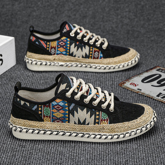 Damen Espadrilles-Sneaker mit exotischem Musterdruck und modischer Kordelsohle R&B