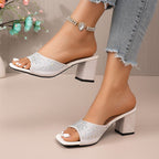 Damen elegante Riemensandalen mit Glitzerakzenten R&B