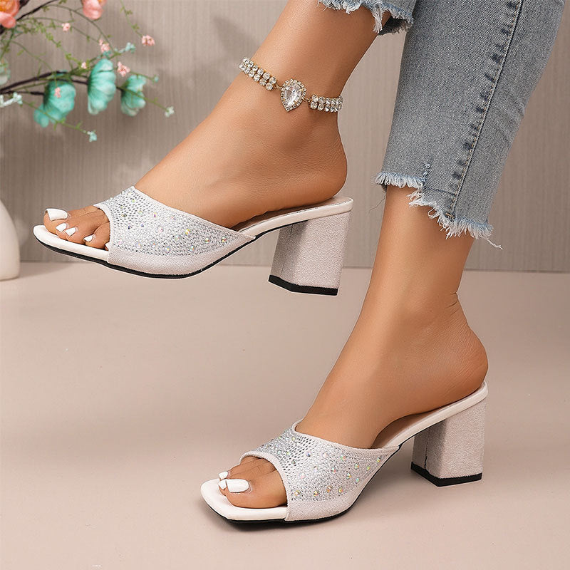 Damen elegante Riemensandalen mit Glitzerakzenten R&B