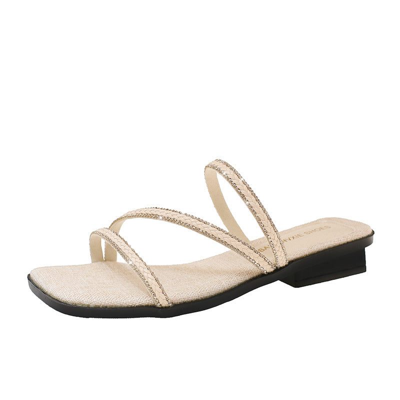 Damen Elegante Riemchensandalen mit funkelnden Strass-Akzenten R&B