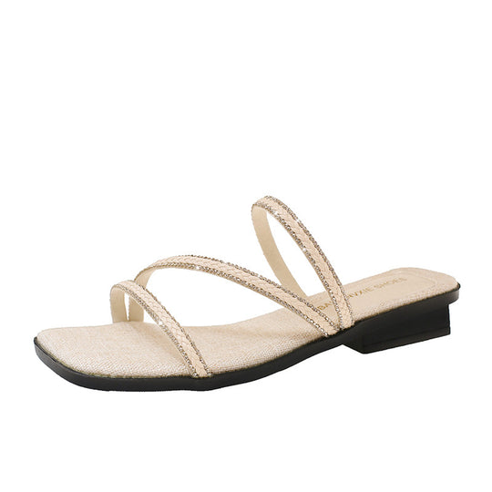 Damen Elegante Riemchensandalen mit funkelnden Strass-Akzenten R&B