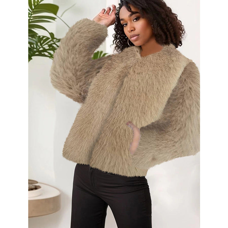 Damen Kuschelige Fleecejacke mit Lockenstruktur R&B