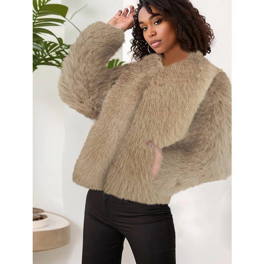 Damen Kuschelige Fleecejacke mit Lockenstruktur R&B
