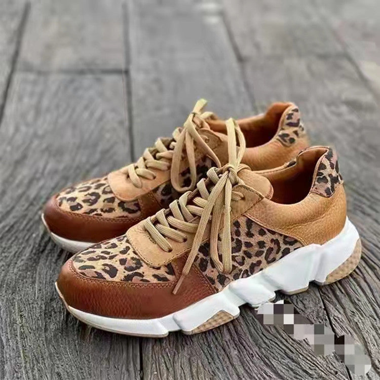 Damen Sneakers im modischen Leoparden-Design mit atmungsaktiver Oberflächenstruktur R&B