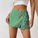 Damen Modische Shorts mit Blumendruck und elastischem Bund EB
