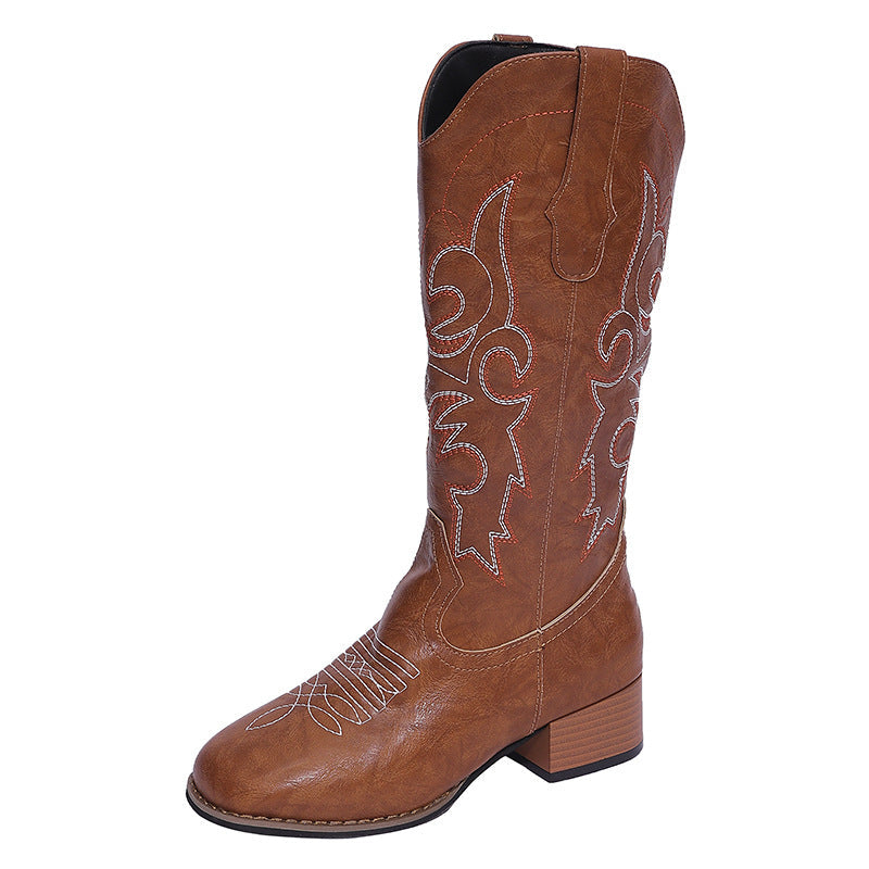 Damen Cowboystiefel im edlen Design mit detaillierter Stickerei R&B