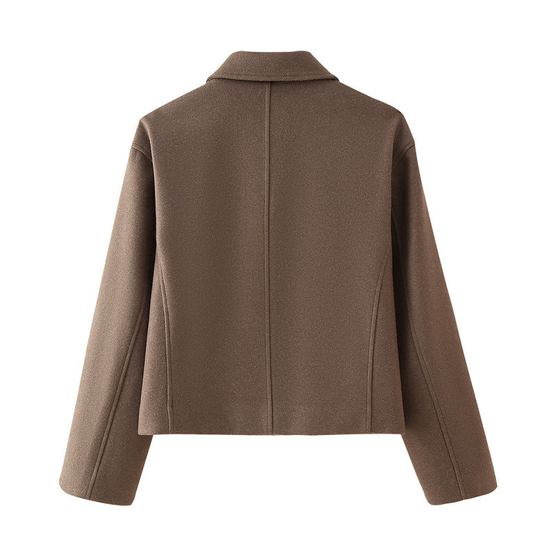 Damen Kurzjacke mit modernem Kragen und praktischen Reißverschluss R&B