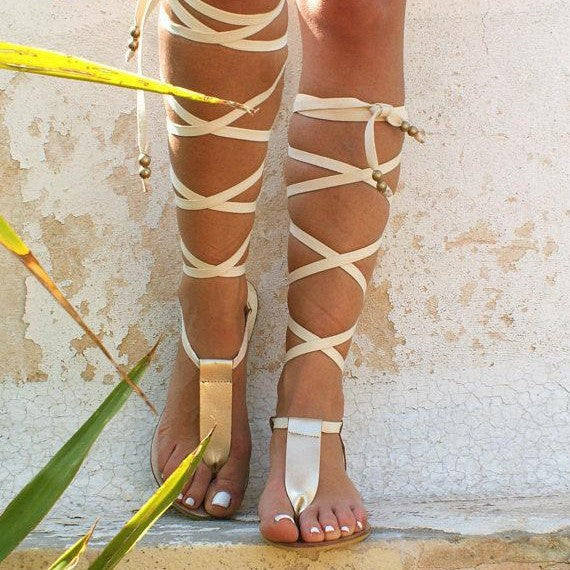 Damen Strand-Sandalen mit dekorativen Riemen und komfortabler Sohle R&B