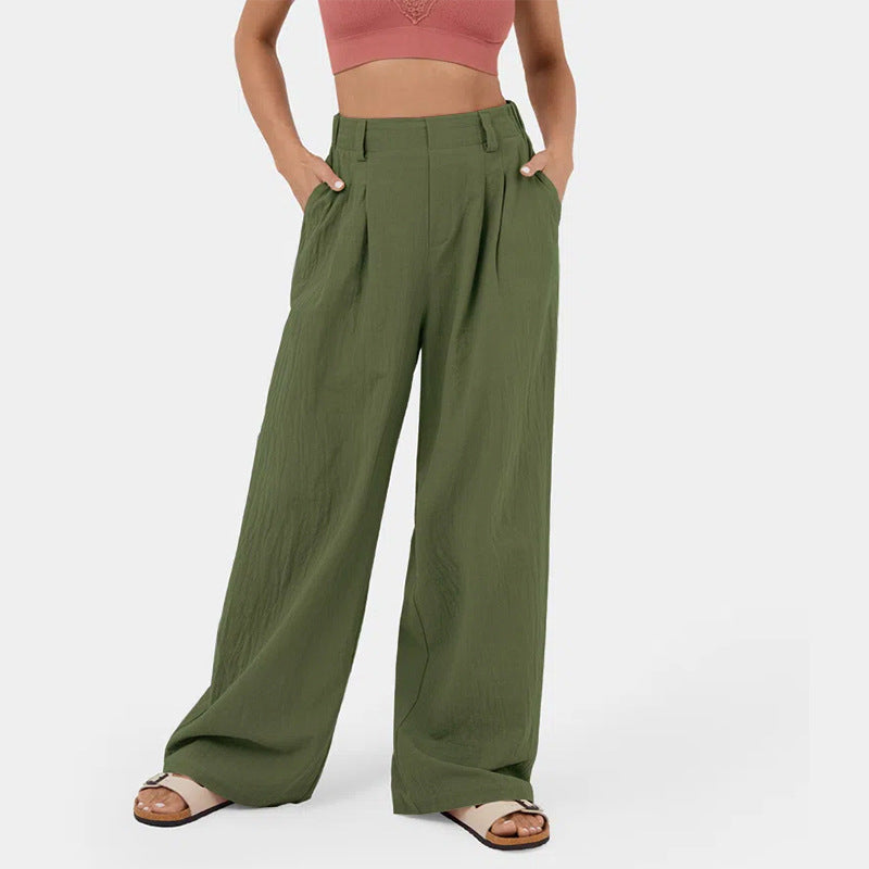 Damen Weite Chinohose mit elegantem Faltenwurf und seitlichen Taschen R&B