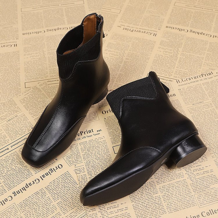 Damen elegante Chelsea-Stiefeletten mit flexiblem Stretch-Einsatz R&B