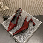 Damen Slingback-Pumps mit edlem Lackleder und aufregendem Absatzdesign R&B