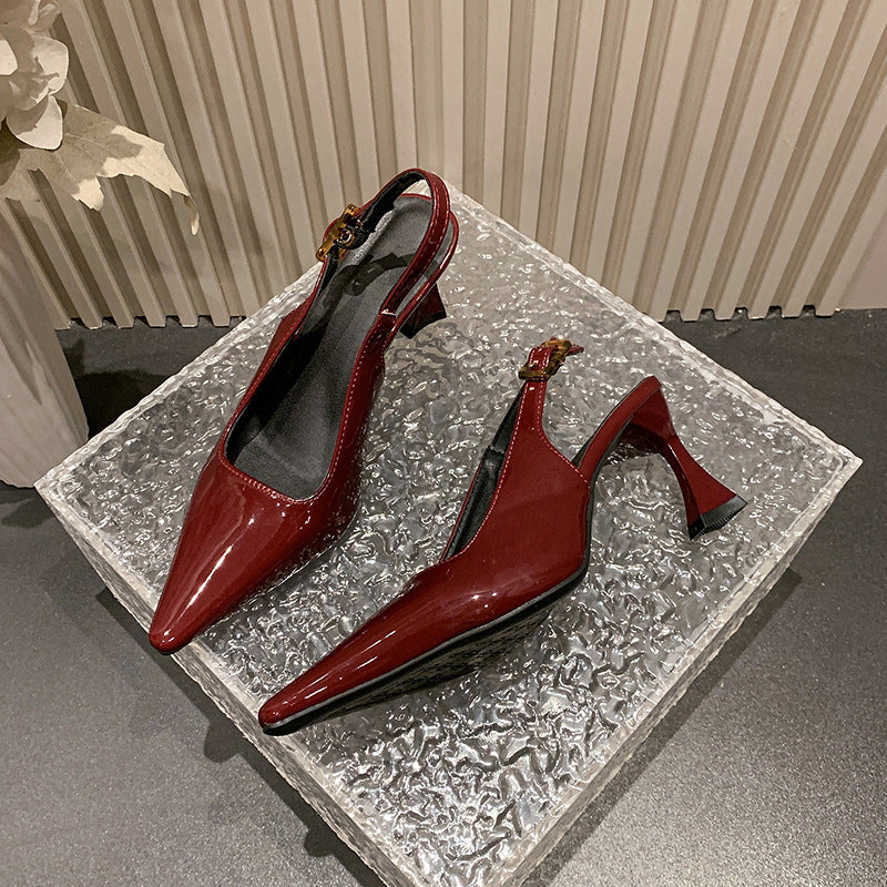 Damen Slingback-Pumps mit edlem Lackleder und aufregendem Absatzdesign R&B