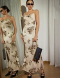 Damen Elegantes Maxikleid mit floralem Dekor und Raffungen R&B