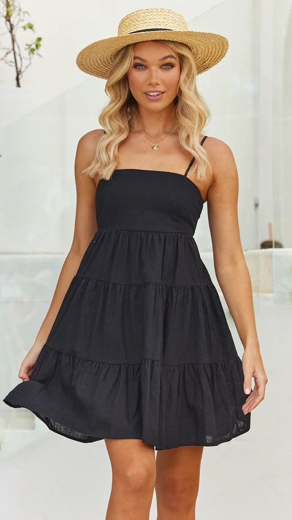 Damen Sommerliches Leinenkleid R&B