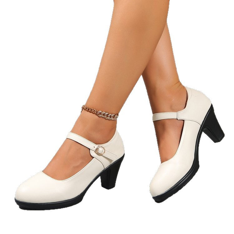 Damen Mary Jane Pumps mit elegantem Riemendesign und komfortablem Blockabsatz R&B