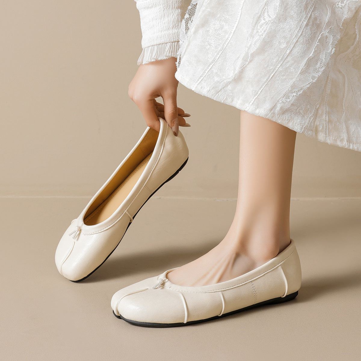 Damen Ballerinas mit komfortabler Passform und schickem Schnürdetail