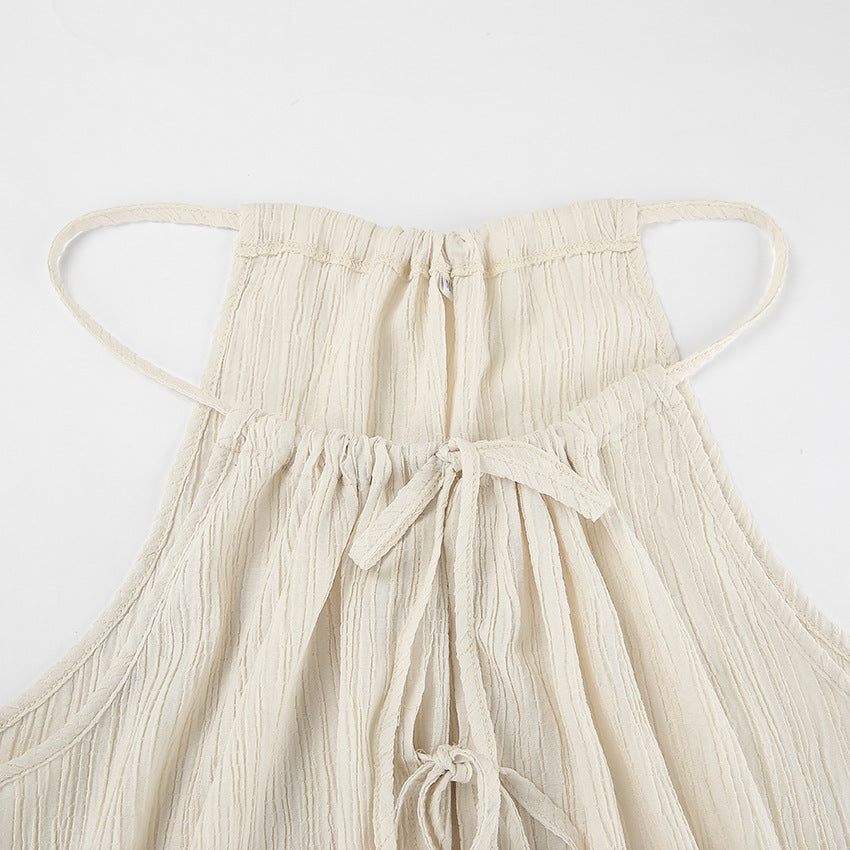 Damen luftiges Blusenkleid mit verstellbaren Trägern und Rüschendetails R&B