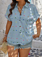 Damen Bluse mit buntem Herzmotiv R&B