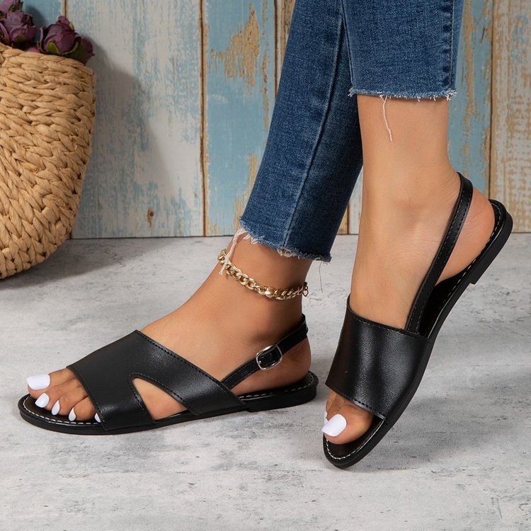 Damen bequeme Sandalen mit offenem Design und verstellbarem Riemen R&B