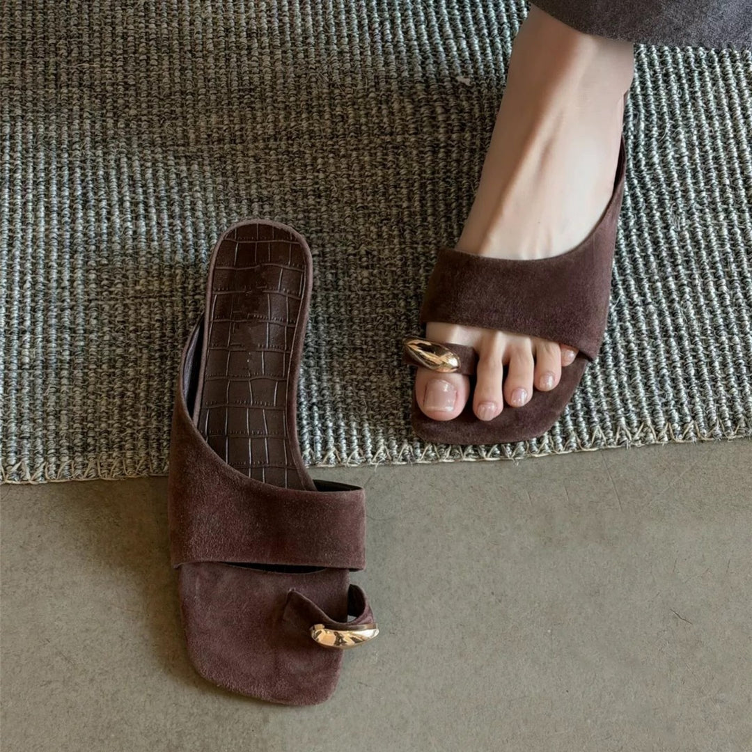 Damen Elegante Mules mit modischem Schnallenakzent R&B