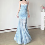 Damen Maxikleid mit floralem Druck und eleganter Spitzenborte R&B