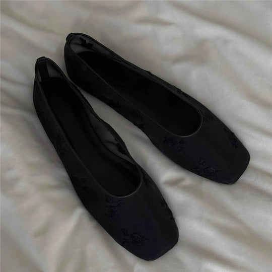 Damen Ballerinas mit floralem Design aus feinem Netzmaterial R&B