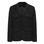 Damen modischer Cordblazer mit funktionalen Taschen R&B