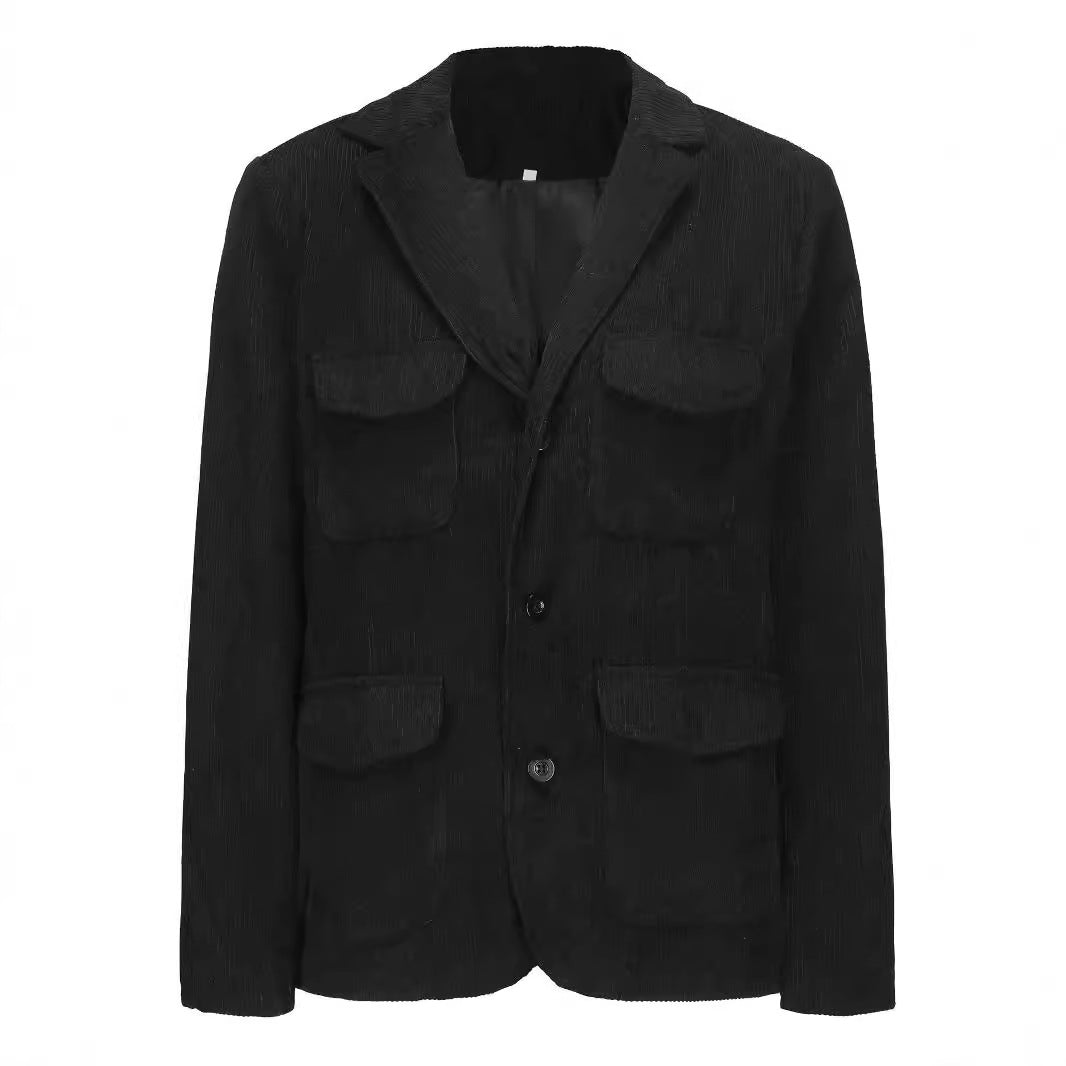 Damen modischer Cordblazer mit funktionalen Taschen R&B