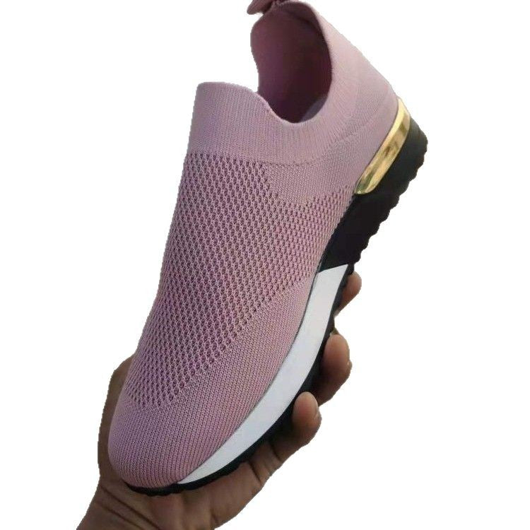 Damen Atmungsaktive Slip-On Sneaker mit trendiger Textiloberfläche und elastischem Kragen R&B