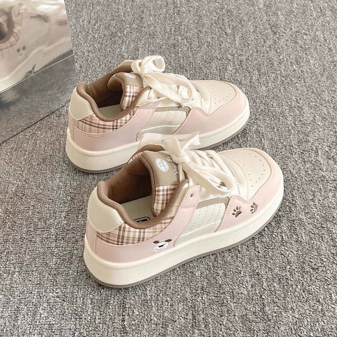 Damen Sneakers im verspielten Karo-Look mit Tiermotiven und bequemer Dämpfung R&B