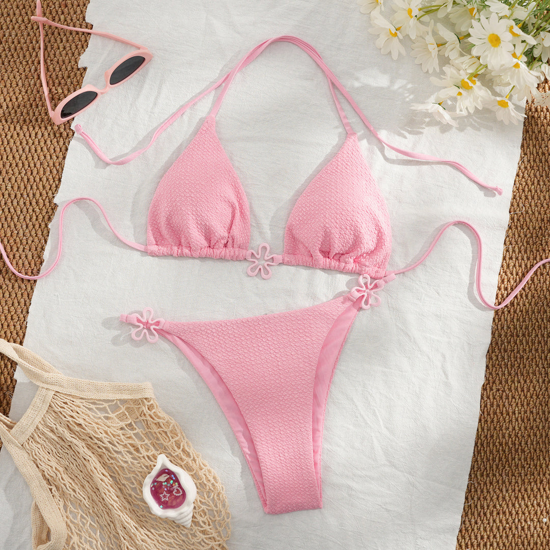 Damen Bikini-Set mit floralem Detail und hochwertiger Struktur R&B