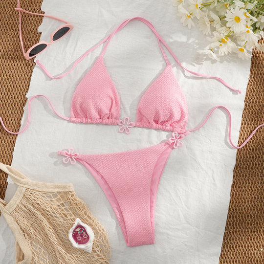 Damen Bikini-Set mit floralem Detail und hochwertiger Struktur R&B